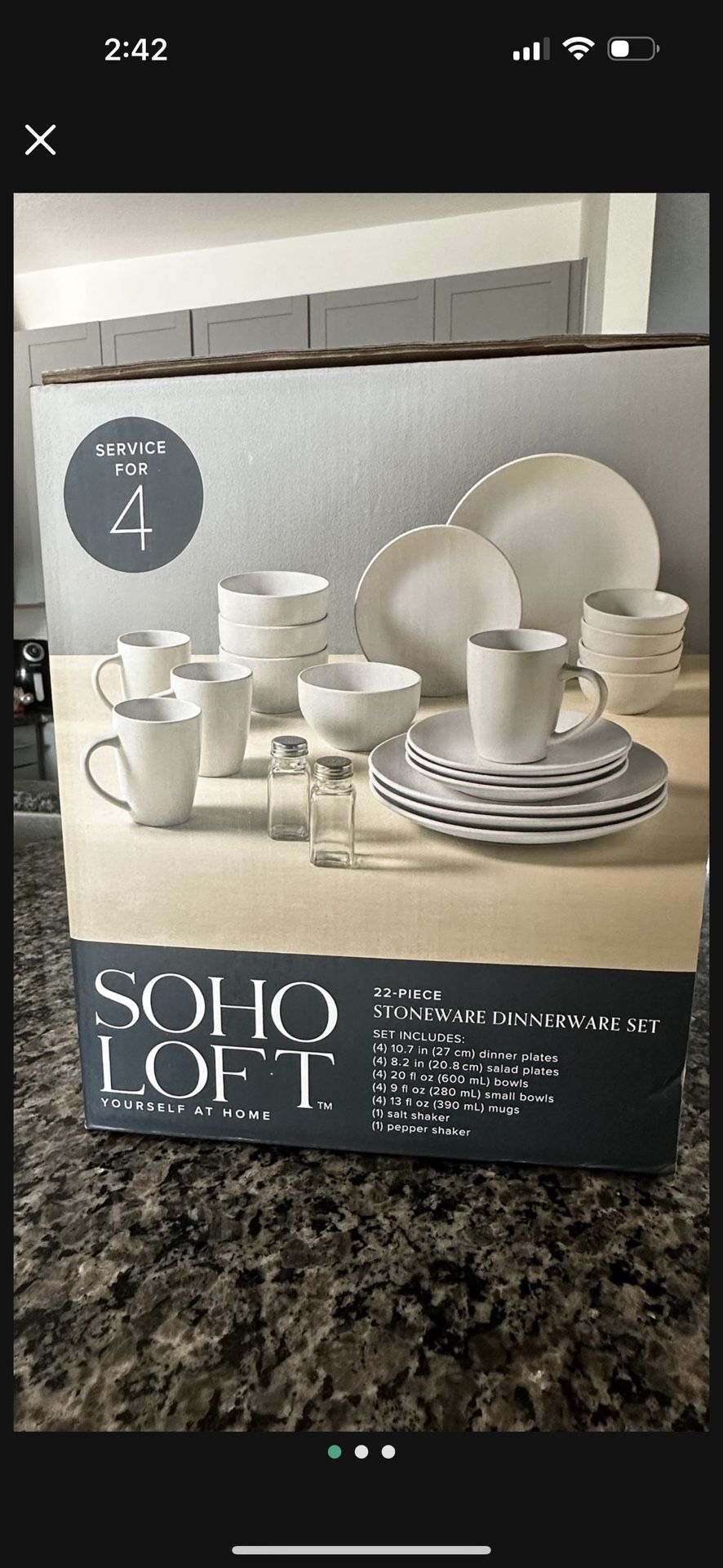 Soho loft 22 piece set unopened