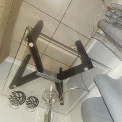 Glass tables with black frame