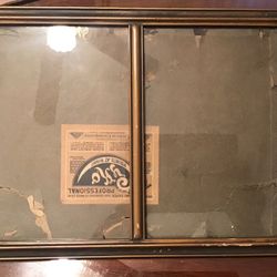 Antique Wooden Picture Frame For Two Pictures 