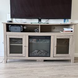 Tv stand with fireplace