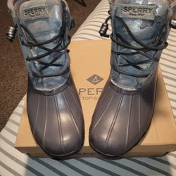Grey Camo Sperry Rain Boots