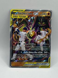 Non TCG Pokemon Shohei Ohtani & Zygarde Gx Tag Team Fan Art Card