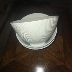 Set of 3 White Textured Bowls  
$10
