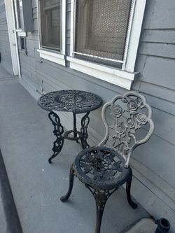 Iron Chair and Table