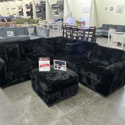 New Black Sectional 