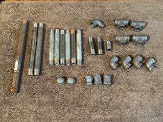 1/2" Industrial Pipe & Fittings Lot (26 Pieces) for DIY