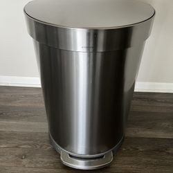 Simple human 60L Semi round pedal Stainless steel Trash can 