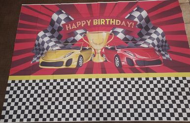 Racing Cars Backdrop Party Supply