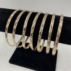 14KT TRI-COLOR GOLD 7.75” 4.0MM SEMANARIO BRACELET SET 35.0GR 