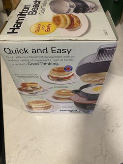 Hamilton Beach Breakfast Sandwich Maker with Egg Cooker Ring, Customize  Ingredients, Perfect for English Muffins, Croissants, Mini Waffles, Black  for Sale in Pembroke Pines, FL - OfferUp