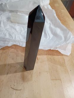 Black Obsidian Crystal Tower Point 10" x2"