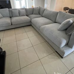 L-SHAPED GREY SECTIONAL PICK UP TODAY 126”x126” 
