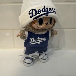 Custom Labubu Doll Clothes Set – Dodgers Basketball Outfit with Shoes & Beanie