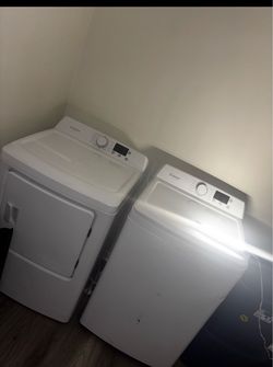 White Top-Load Washer and Dryer Set