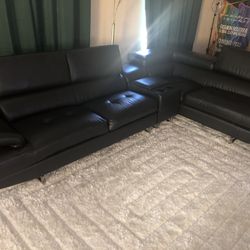 Leather Black Sectional