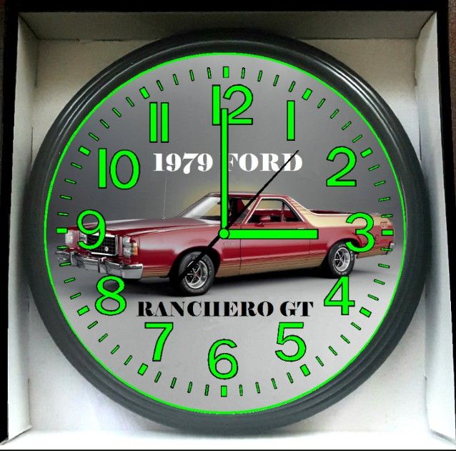 1979 Ford Ranchero GT Glow In The Dark Wall Clock New!