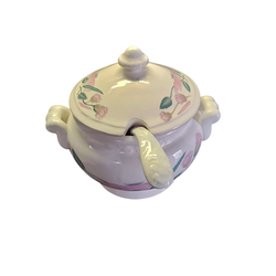 Vintage Mikasa Continental Silk Flowers Soup Tureen + Lid (No Ladle) Pink Asian