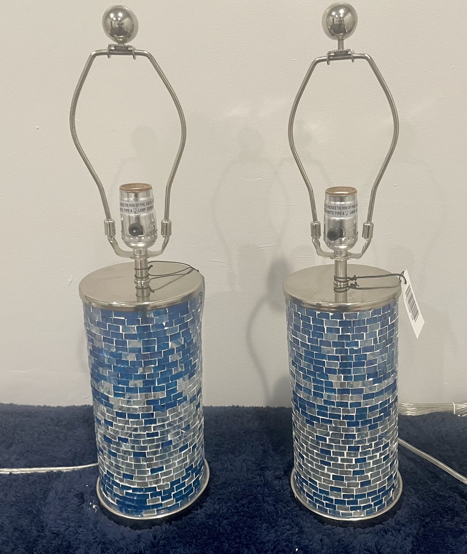 Crystal Blue Set Table Lamps