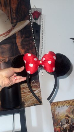 Red Polka Dot Minnie Mouse Ears Disney authentic old school style