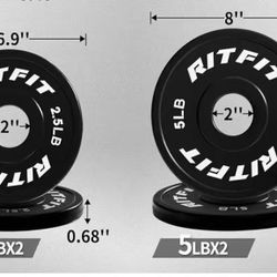 😀 3 Set(Pair of 10LB&Pair of 5LB&Pair of 2.5LB) RitFit Bumper Plates, Fleck-Rubber Weight Plates with Steel Insert, 2-inch Olympic Weight Plates 