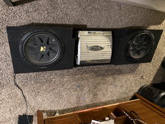Dual Kicker Subwoofers in Box with Boss Amplifier
