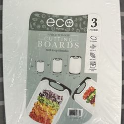 3 Piece Cutting Board Set - BPA Free - Dishwasher Safe - New