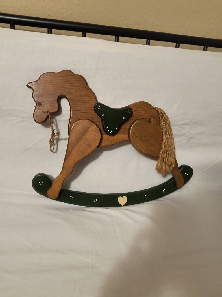 Wooden Rocking Horse Wall Hanging