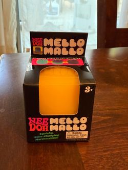 NeeDoh Mello Mallo Yellow/Orange UV Color Changing Squishy Stress Toy NEW