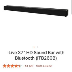 New In Box iLive Bluetooth 37”HD Sound Bar Retails $89.99