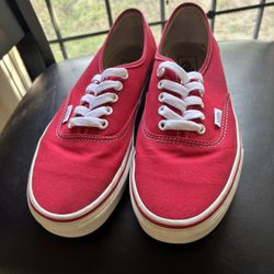 Red Vans Authentic Shoe Mens Size 9