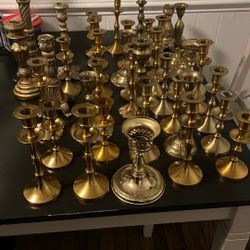 Set of 40 Gold Metal Taper Candle Holders – Perfect for Weddings & Events