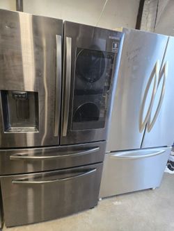 Samsung stainless steel fridge bottom freezer family hub