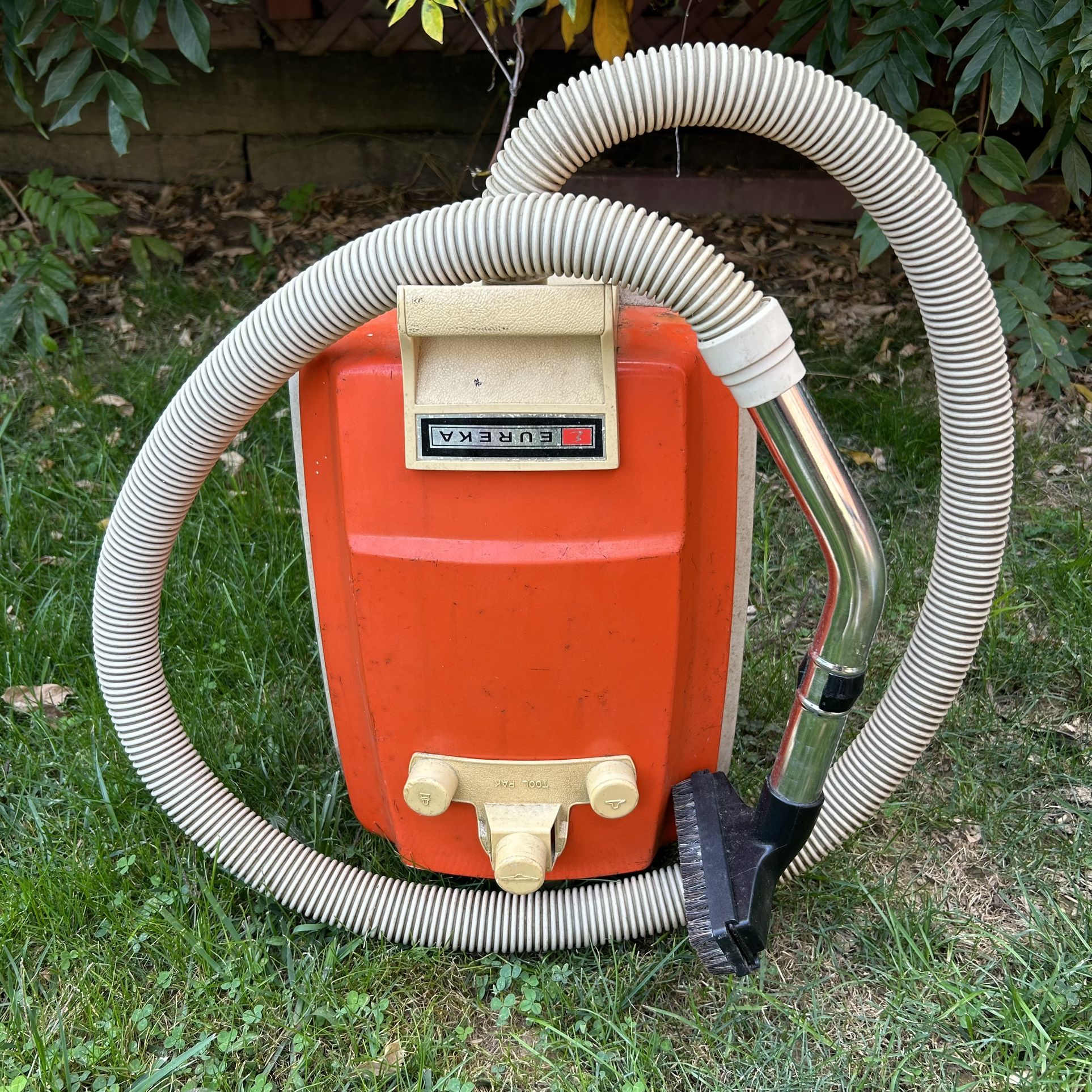 Vintage Eureka Cordaway Canister Vacuum Orange