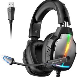 Gaming Headset for PC-Wired Headphones with Microphone-7.1 Surround Sound Computer USB Headset