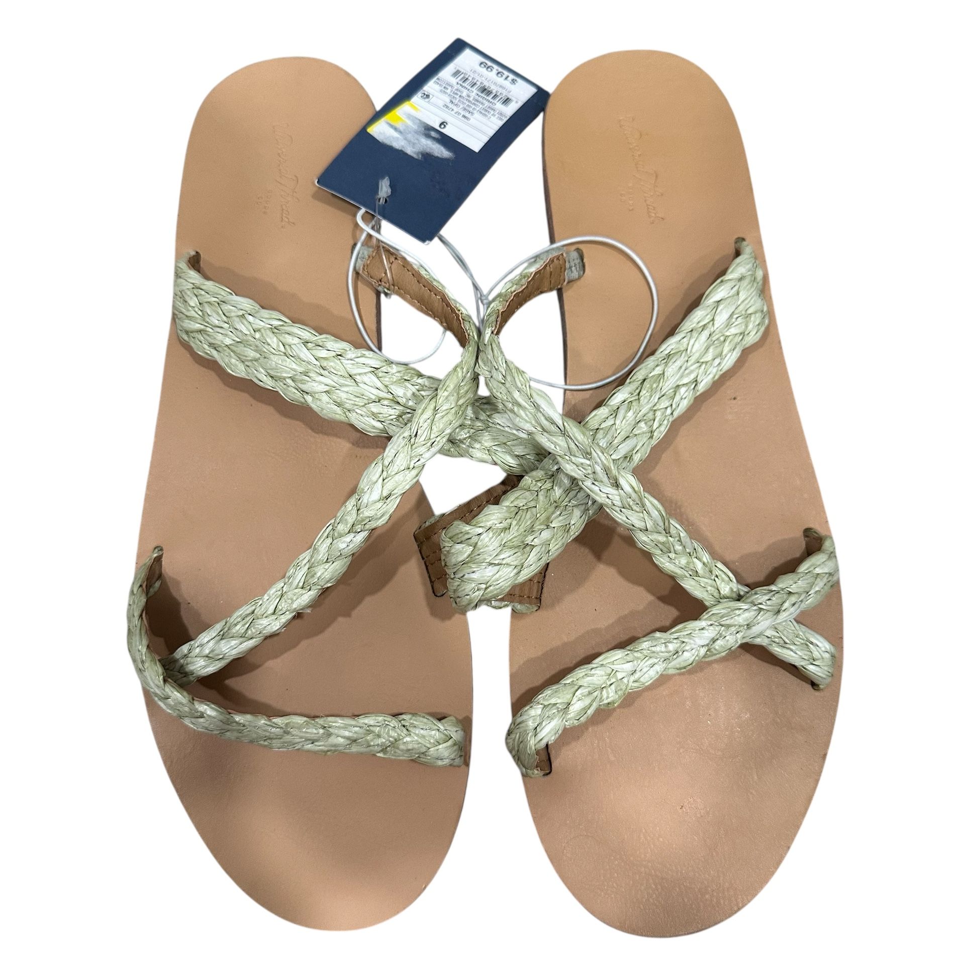 Universal Thread Opal Slide-on Braided Sage Green Flat Sandals