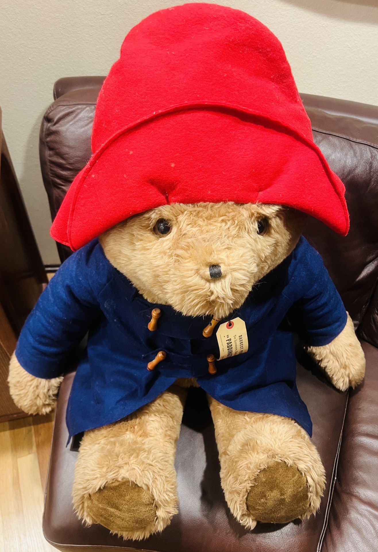 Vintage 1975 Darkest Peru Paddington Bear Large 42" Plush