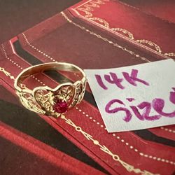 14K Solid Gold Ring For Wedding Size 4