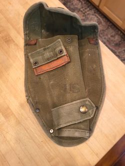1966 Vietnam era Military Canvas Entrenching Tool Shovel with Carrier