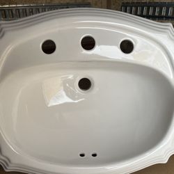 White Porcelain Drop In Sink Bathroom 
