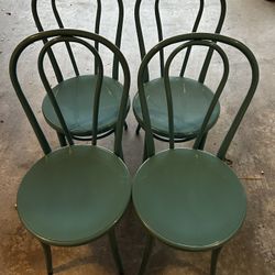 4 Metal, Powder Coated Cafe Chairs