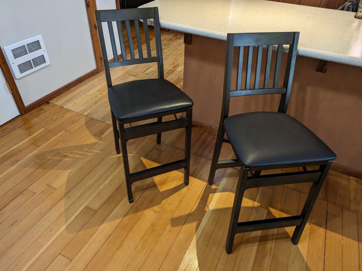 Two Stakmore Folding Counter Height Stools