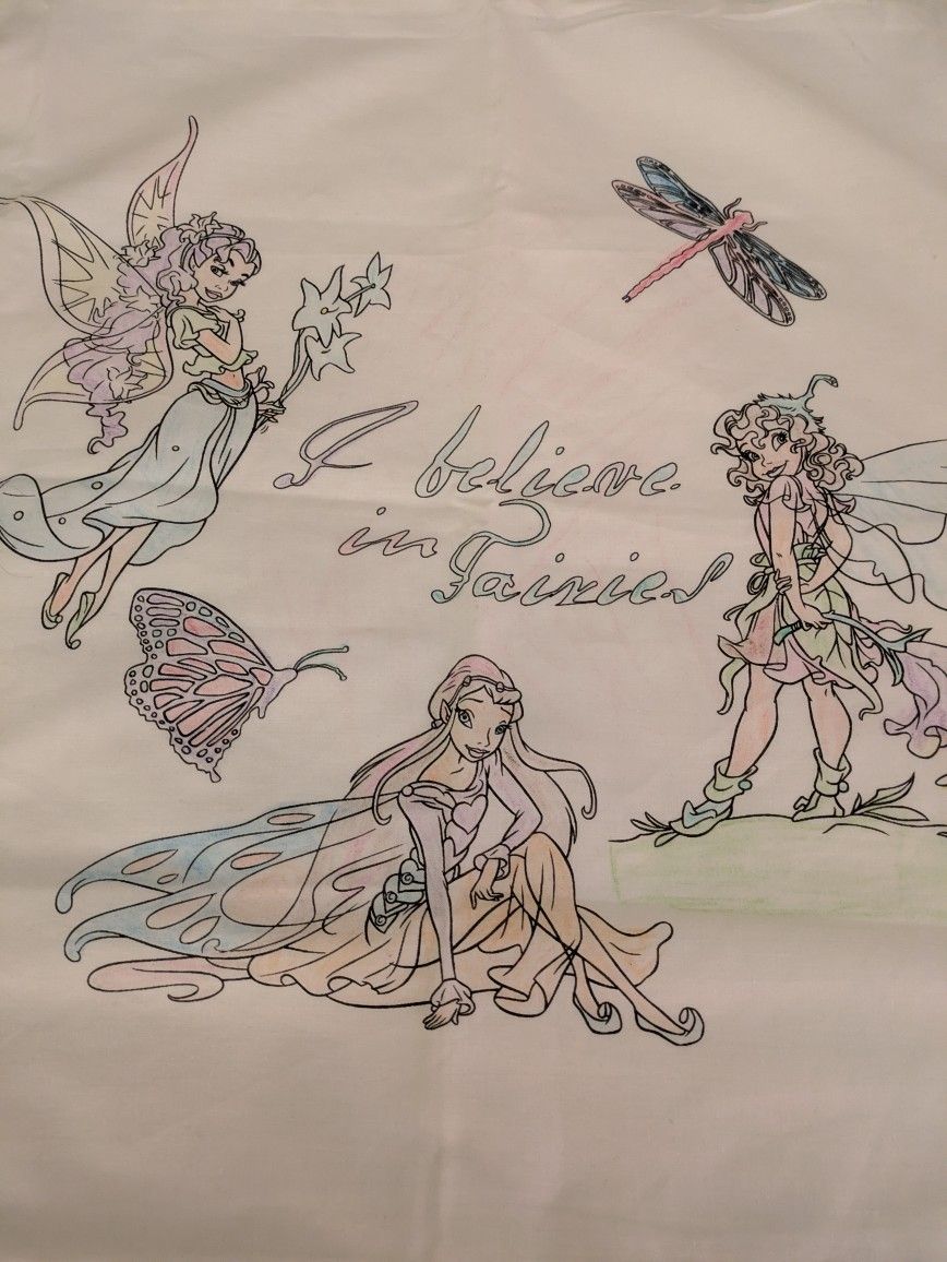 One Disney Hand Colored Pillow Case 30" x 20"