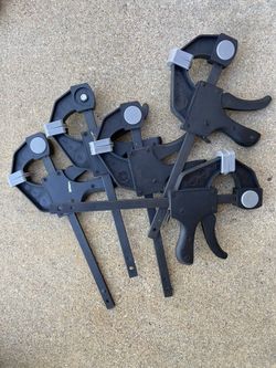 Five 6 Inch Adjustable Clamps $10