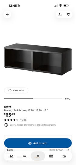 IKEA BESTÅ Storage Unit / Shelf – Black-Brown – 47 1/4”