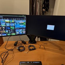 2 Spectre Monitors w/ 2 arm Stand + Cords