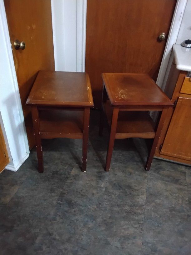 Reduced Price Wood End Tables 17x23 " 16"Tall Both For