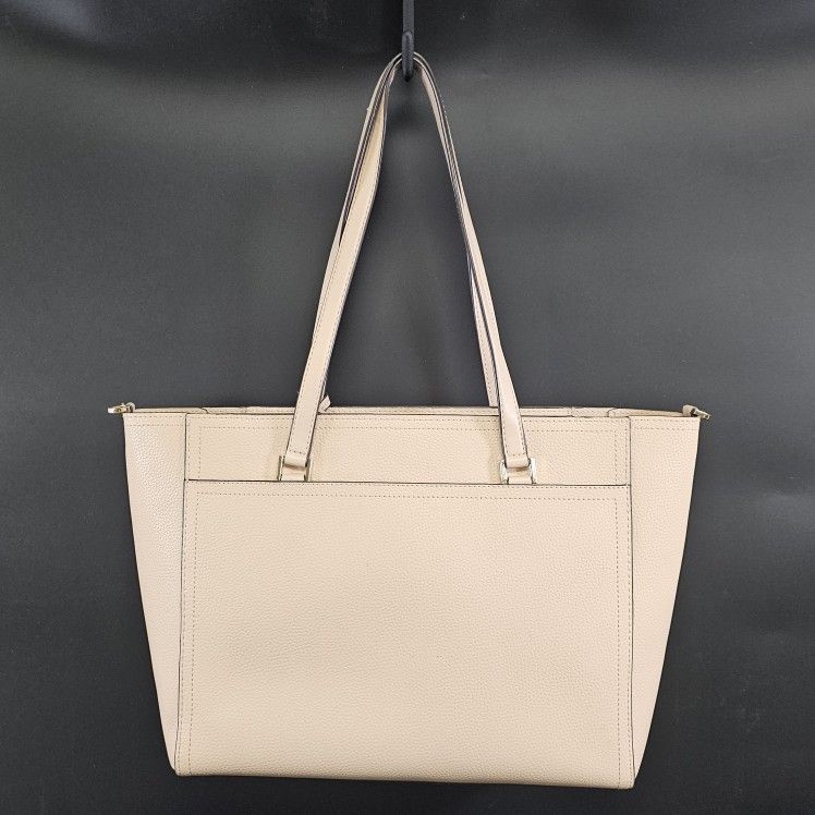 Michael Kors Maissie Beige Leather Tote Handbag