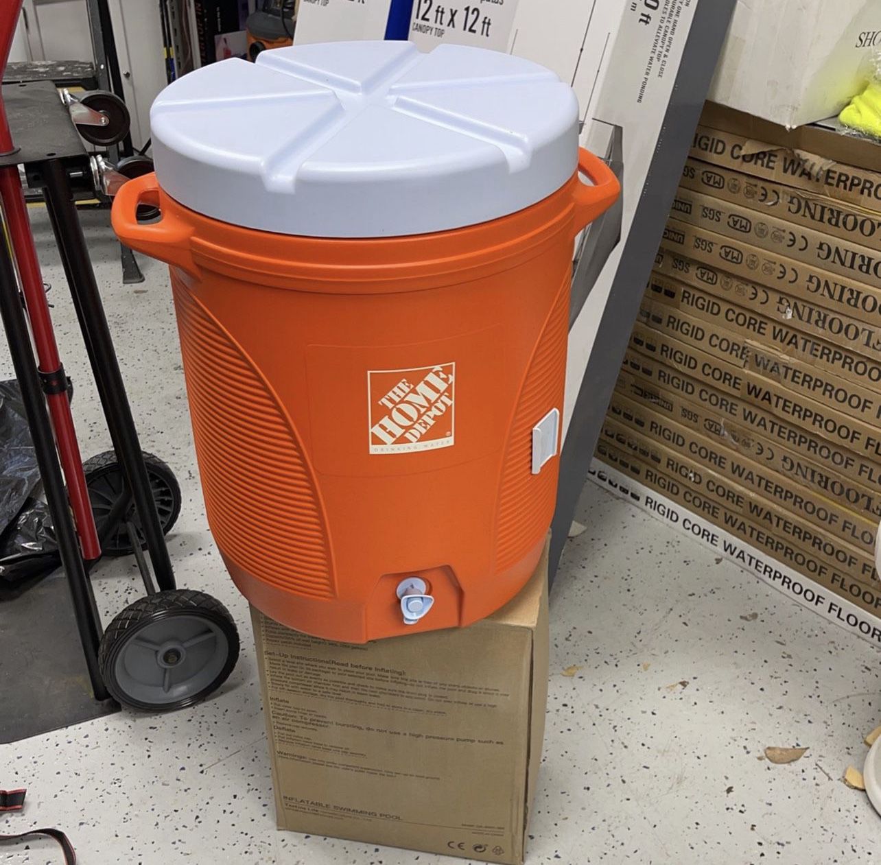 The Home Depot 10 Gal Orange Water Cooler