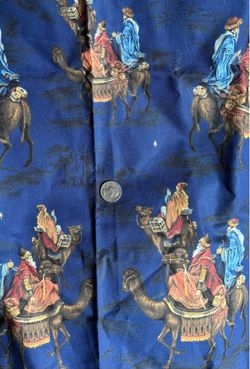 Three Wise Men Nativity Cotton Fabric 36”x44” Rare Find New