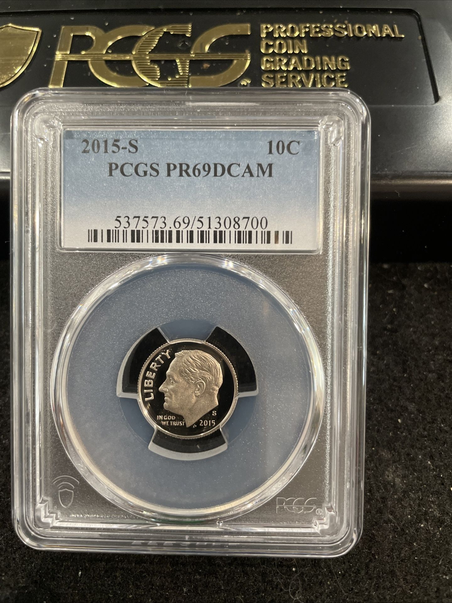 2015 S Gem Proof Roosevelt Dime Graded At PR69 With A Deep Cameo 3-1